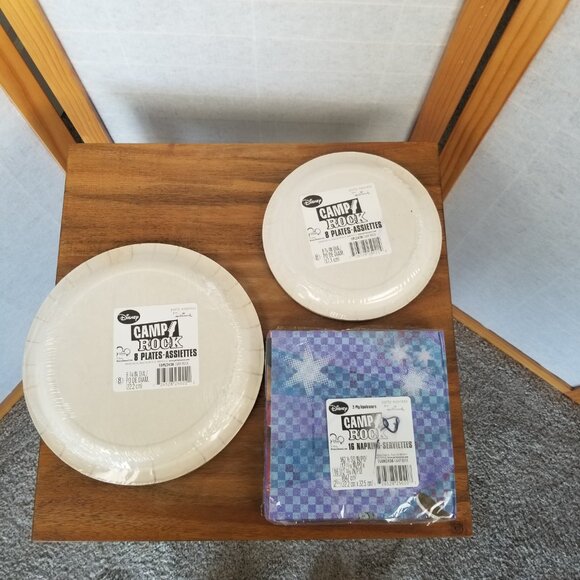 Camp Rock Paper Party Pack Disney Hallmark 2008 Plates Napkin NEW Joe Jonas Demi - Picture 6 of 9